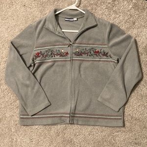 Embroidered croft & barrow Zip Up Plush Jacket